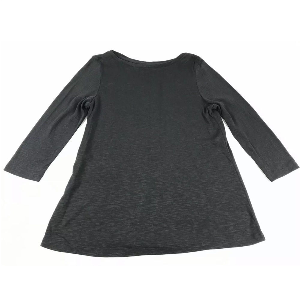 J Jill Black Button Back Tunic Tee Top Pima SZ M